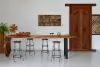Product image 1 of the product “Unique Suar Wood Bar Table with Natural Root Base ”